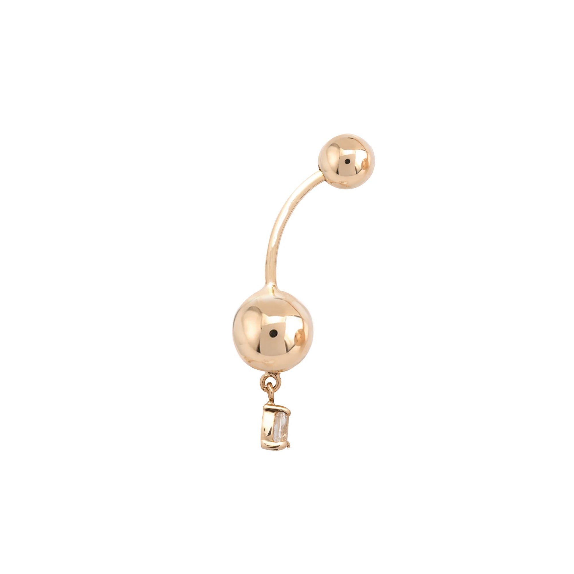 Damla Sallantılı Altın Göbek Piercingi