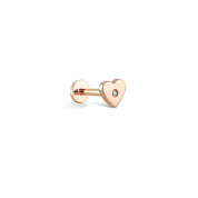 Pırlanta Tek Kalp Piercing