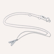 A Harf 0.09 CT Pırlanta Taşlı Beyaz Altın Kolye