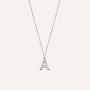 A Harf 0.09 CT Pırlanta Taşlı Beyaz Altın Kolye