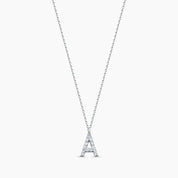 A Harf 0.09 CT Pırlanta Taşlı Beyaz Altın Kolye
