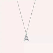 A Harf 0.09 CT Pırlanta Taşlı Beyaz Altın Kolye