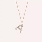A Harf 0.53 CT Pırlanta Taşlı Rose Altın Kolye