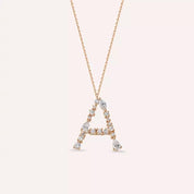 A Harf 0.94 CT Pırlanta Taşlı Rose Altın Kolye