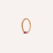 Alia Baget Kesim Yakut Taşlı Rose Altın Halka Piercing