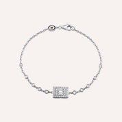 Allure 0.58 CT Elmas ve Baget Pırlanta Taşlı Beyaz Altın Bileklik