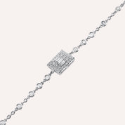 Allure 0.58 CT Elmas ve Baget Pırlanta Taşlı Beyaz Altın Bileklik