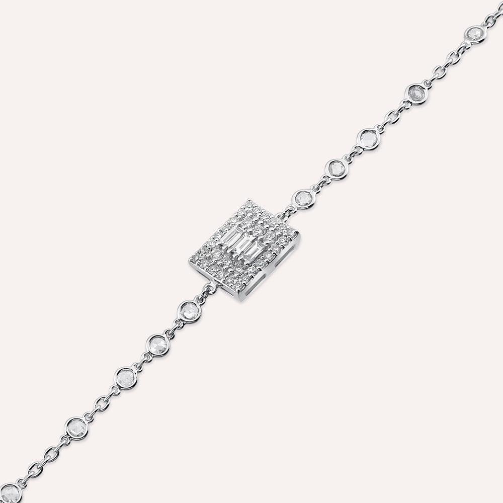 Allure 0.58 CT Elmas ve Baget Pırlanta Taşlı Beyaz Altın Bileklik - Tufanlar Kuyumculuk