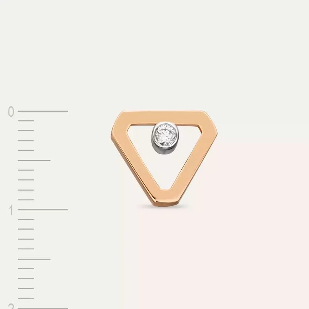 Ally Pırlanta Taşlı Rose Altın Tek Küpe