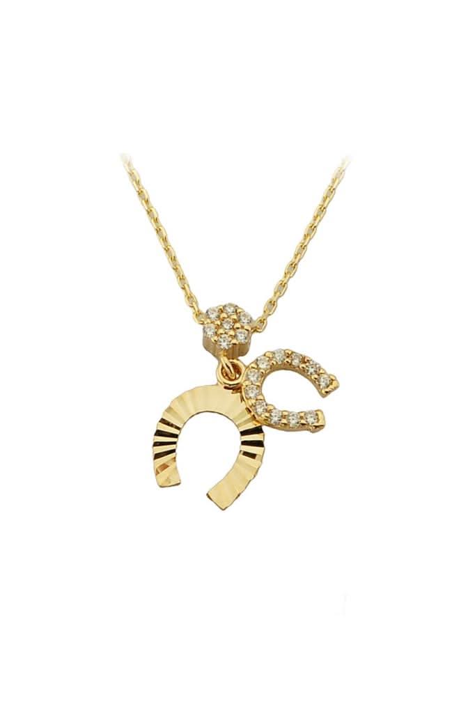 Altın At Nalı Şans Kolye