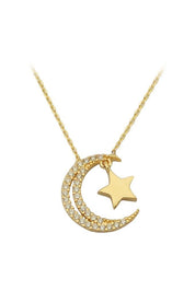 Altın Ay Yıldız Kolye
