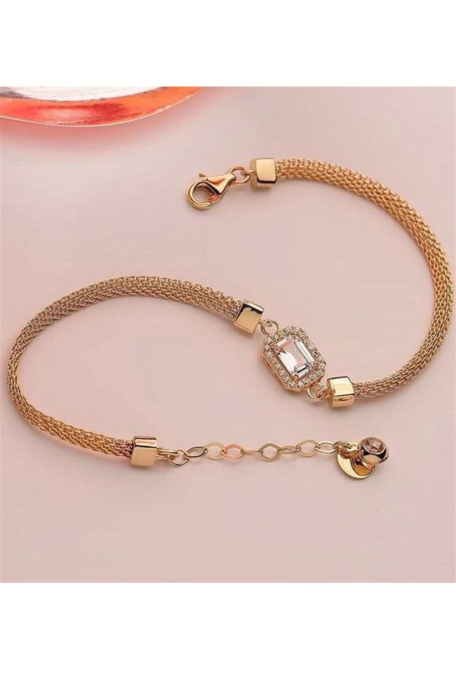 Altın Baget Taşlı Bileklik