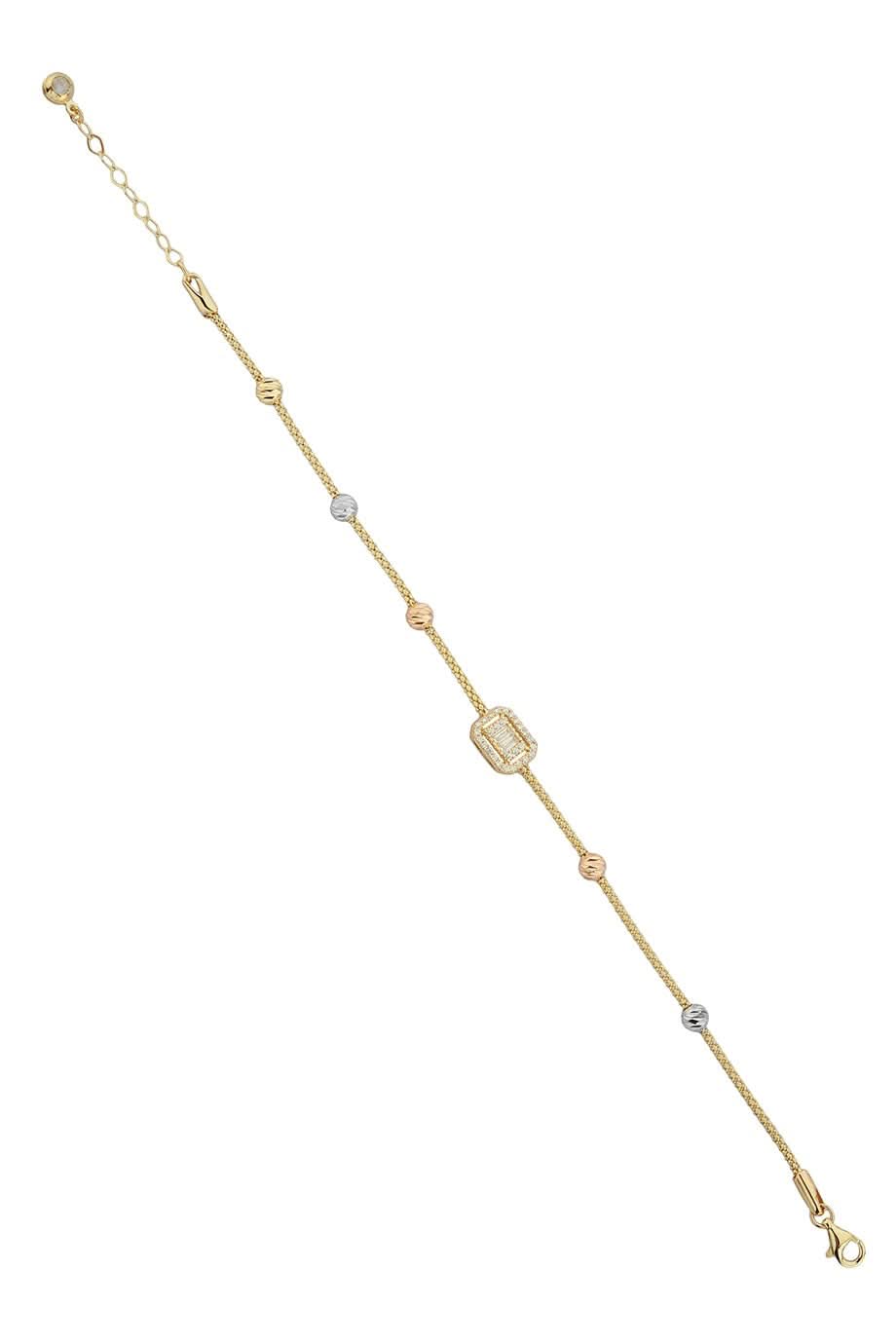 Altın Baget Taşlı Dorika Toplu Bileklik