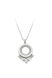 Altın Baget Taşlı Halka Kolye