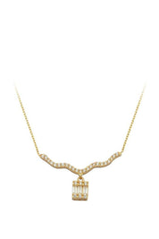 Altın Baget Taşlı Kolye