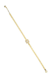 Altın Baget Taşlı Tasarım Bileklik