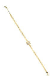 Altın Baget Taşlı Tasarım Bileklik