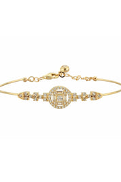 Altın Baget Taşlı Tasarım Bilezik