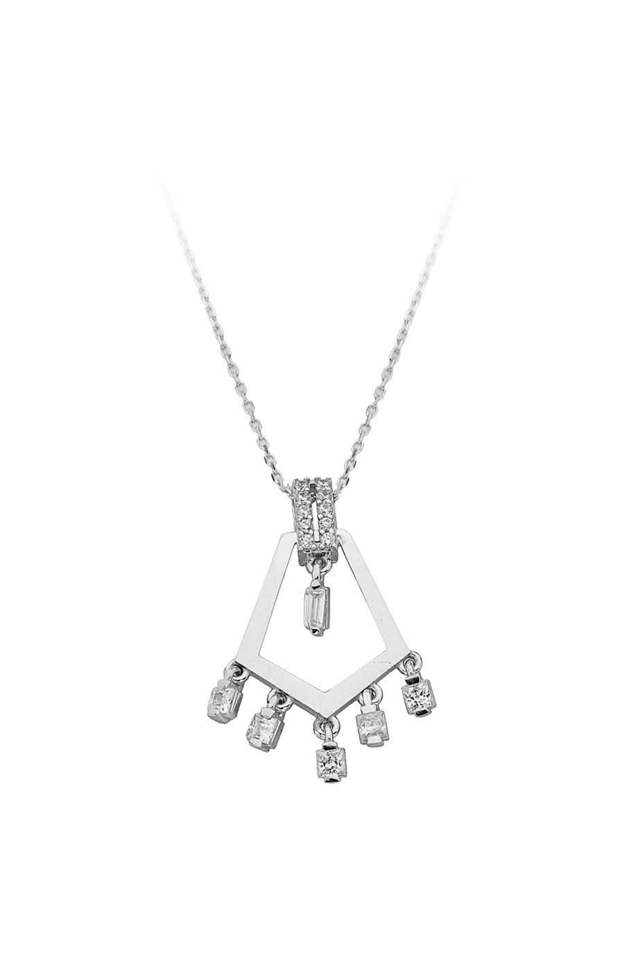 Altın Baget Taşlı Tasarım Kolye