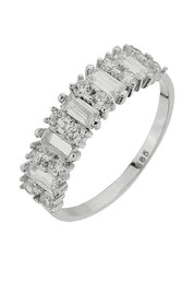 Altın Baget Taşlı Tasarım Yüzük