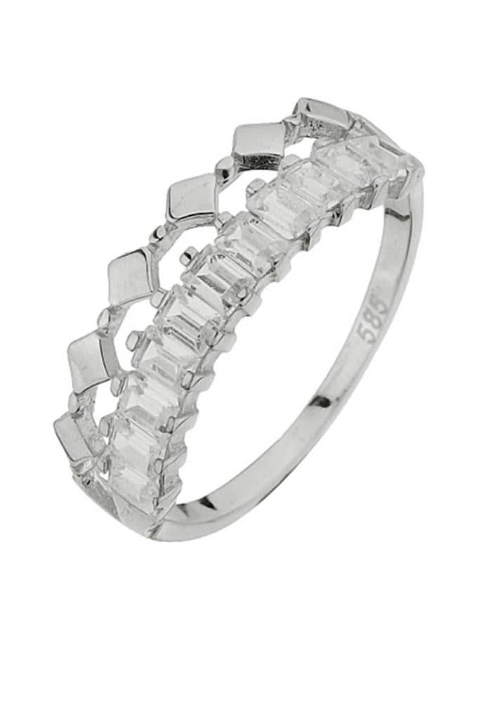 Altın Baget Taşlı Tasarım Yüzük