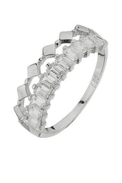 Altın Baget Taşlı Tasarım Yüzük