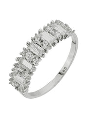 Altın Baget Taşlı Tasarım Yüzük