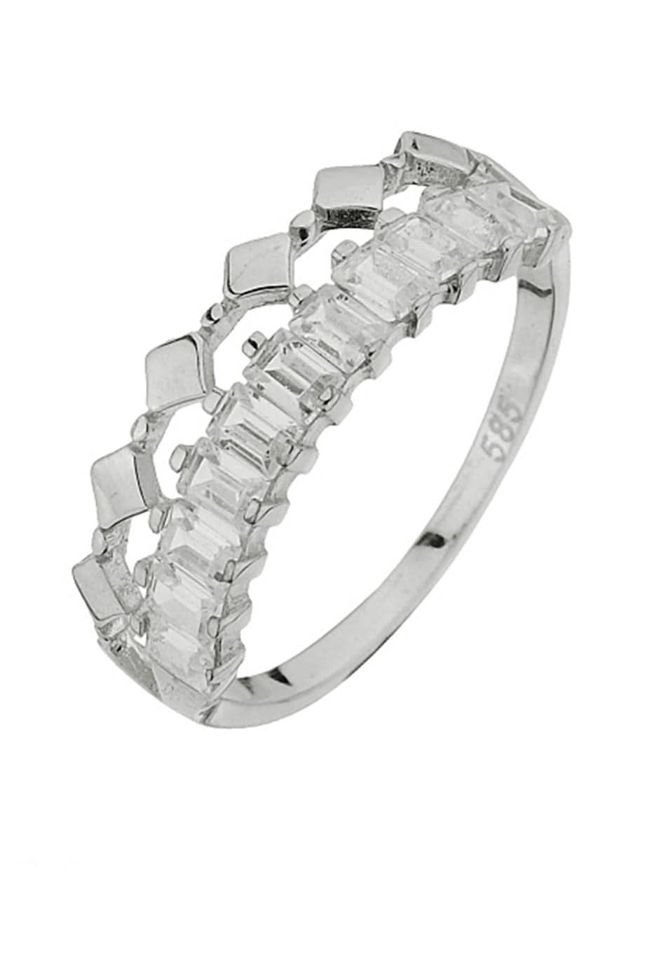 Altın Baget Taşlı Tasarım Yüzük