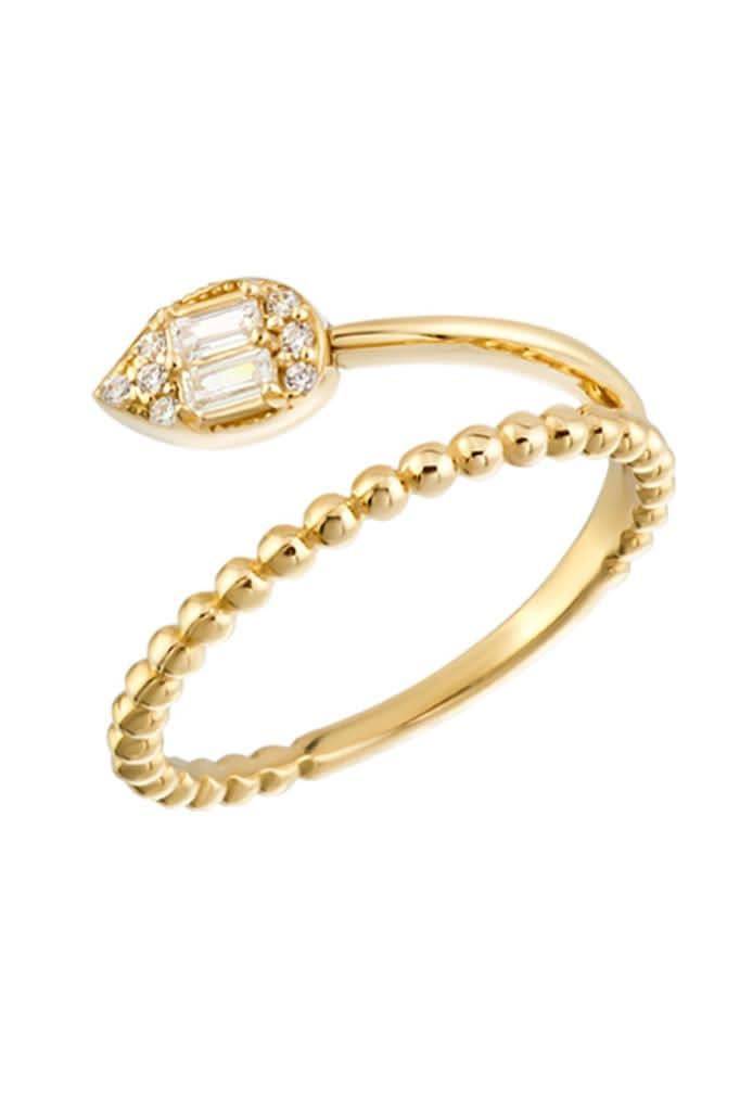 Altın Baget Taşlı Top Yüzük