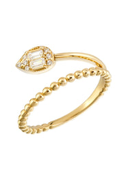 Altın Baget Taşlı Top Yüzük