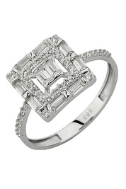 Altın Baget Taşlı Yüzük