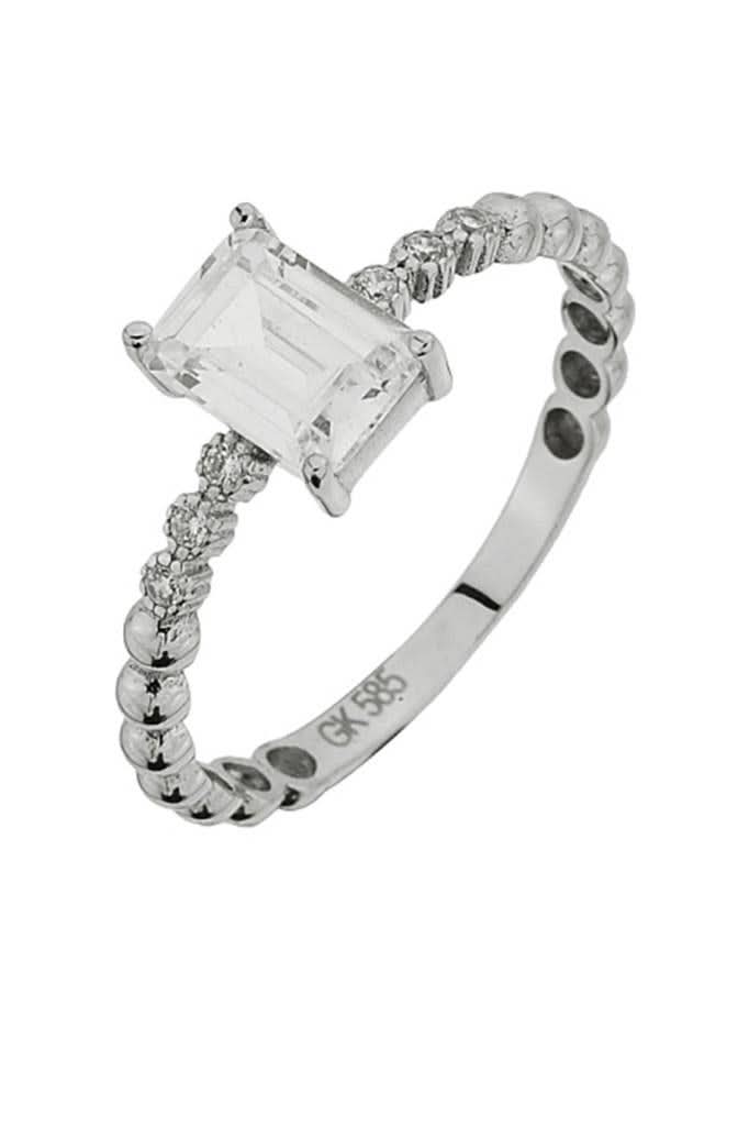 Altın Baget Taşlı Yüzük