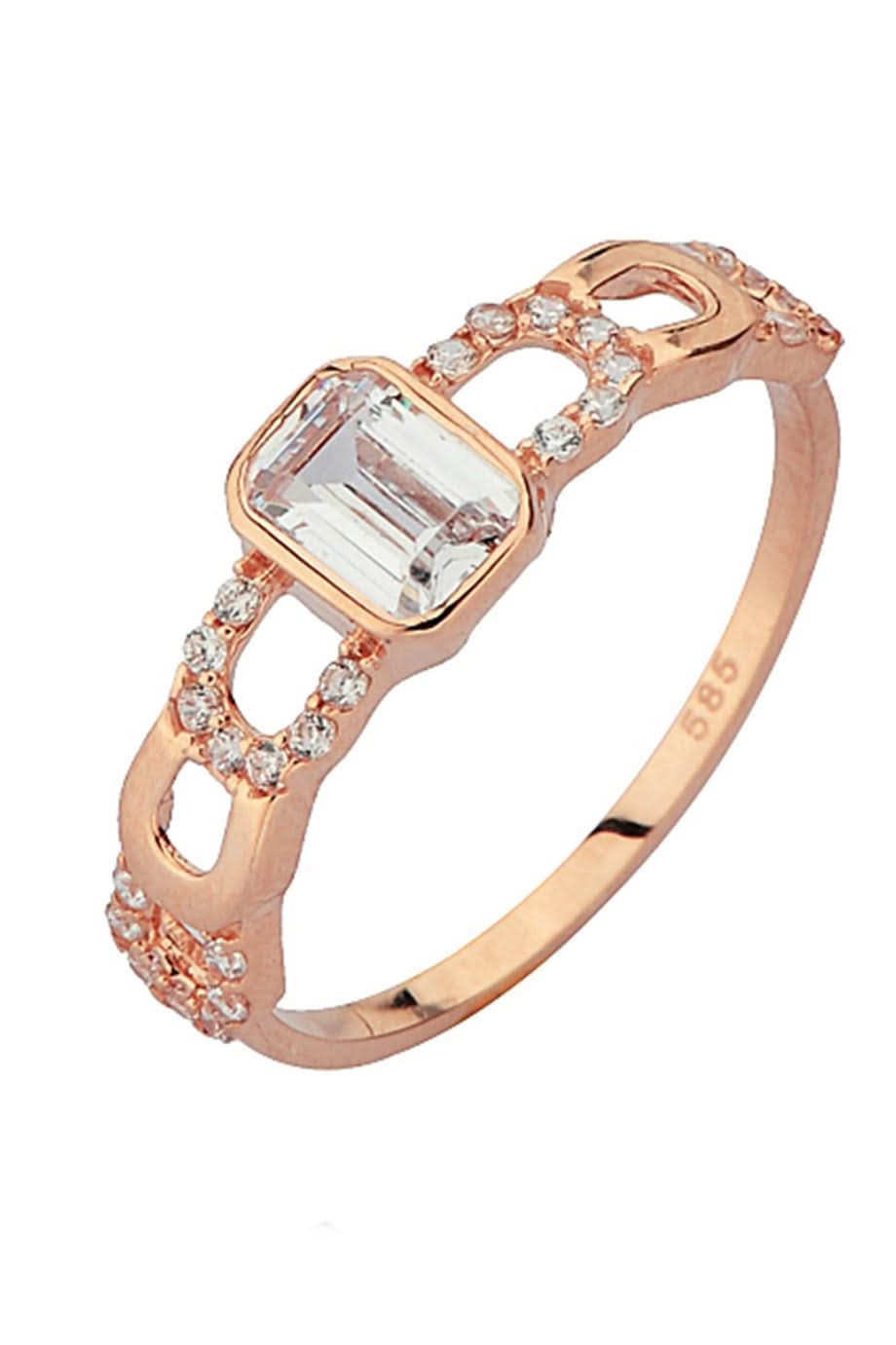 Altın Baget Taşlı Yüzük