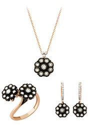 Altın Çiçek Motifli Elmas Mini Set