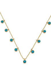 Altın Çoklu Firuze Taşlı Kolye