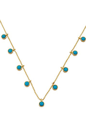 Altın Çoklu Firuze Taşlı Kolye