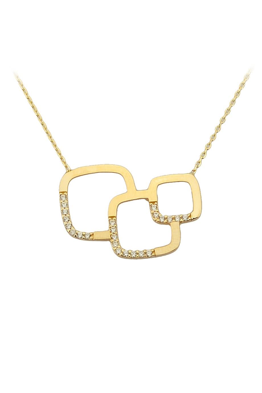 Altın Çoklu Kare Kolye