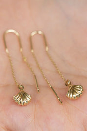 Altın Deniz Kabuğu Küpe