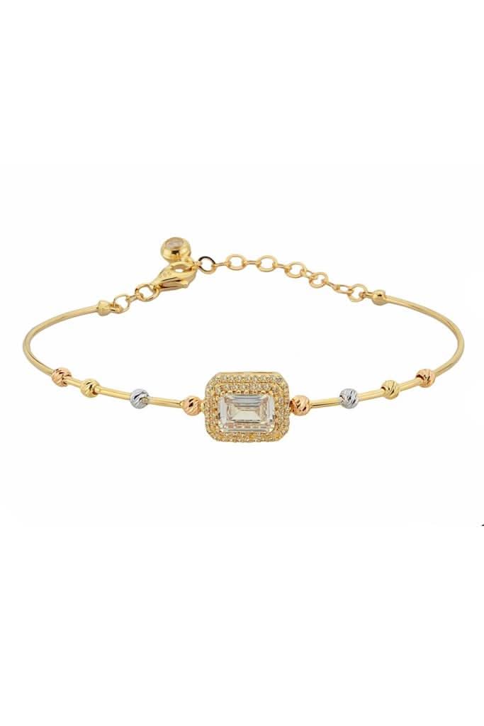 Altın Dorika Toplu Baget Taşlı Bilezik