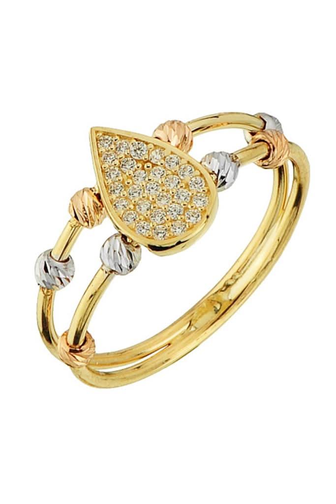 Altın Dorika Toplu Damla Yüzük