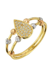 Altın Dorika Toplu Damla Yüzük