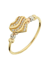 Altın Dorika Toplu Kalp Yüzük