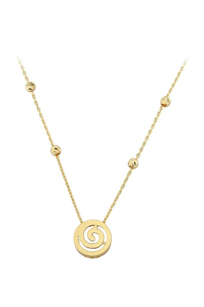 Altın Dorika Toplu Spiral Kolye