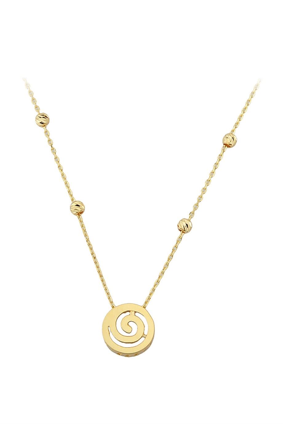 Altın Dorika Toplu Spiral Kolye