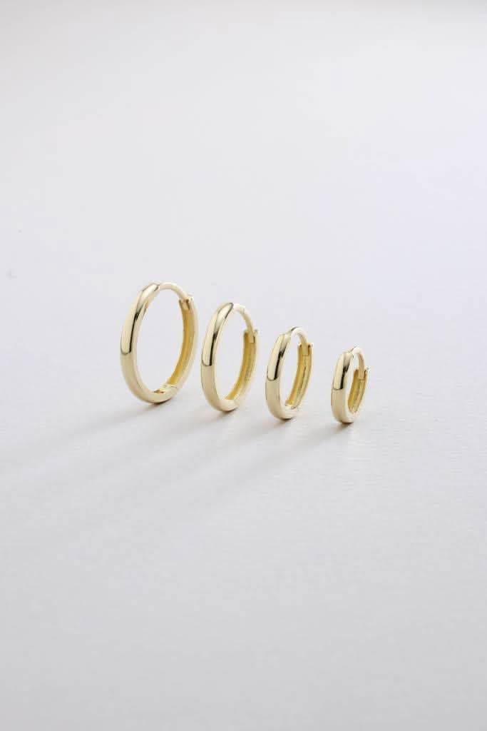 Altın Düz Oval Halka Küpe 1 Cm 2mm