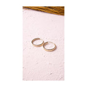 Altın Düz Desenli Halka Küpe 1.3 cm Gizli Kilit