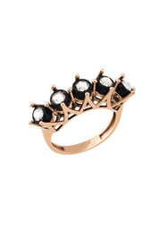 Altın Elmas Görünümlü Beştaş Yüzük