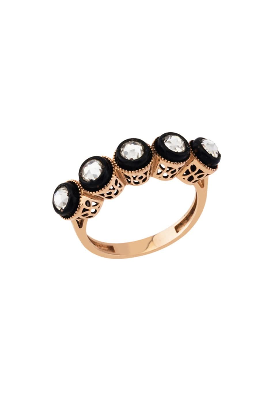 Altın Elmas Görünümlü Beştaş Yüzük