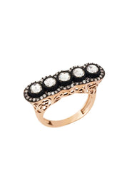 Altın Elmas Görünümlü Beştaş Yüzük