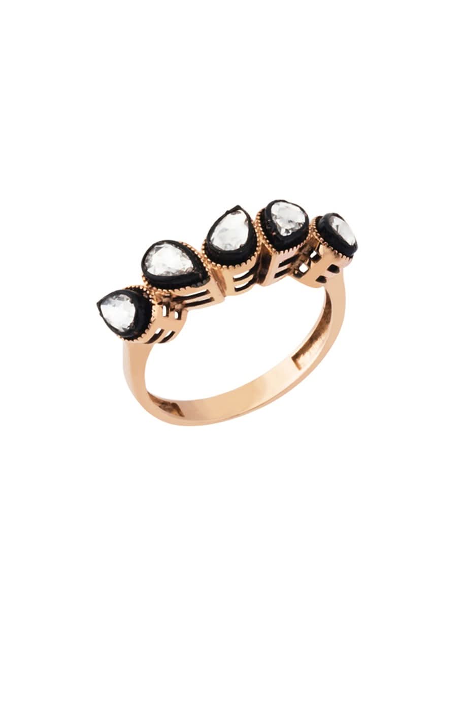 Altın Elmas Görünümlü Damla Beştaş Yüzük